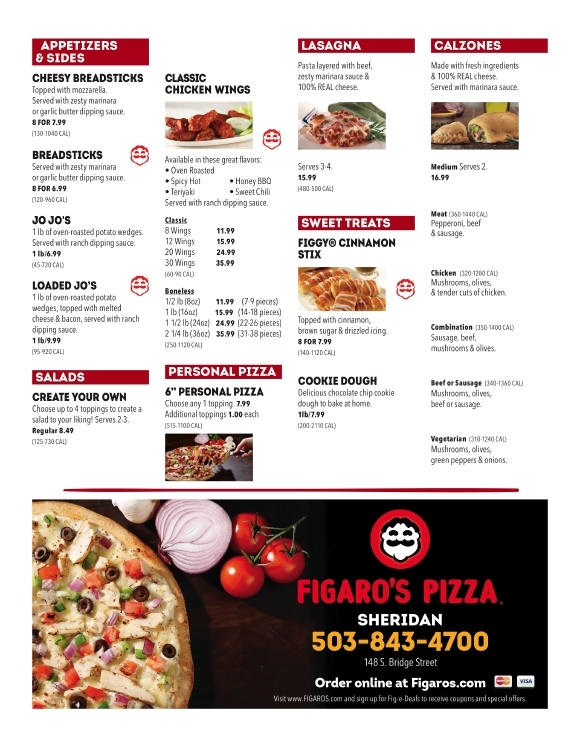 Figaro's Menu Front