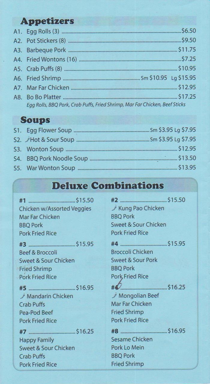 Benny Huies Menu - Page 2