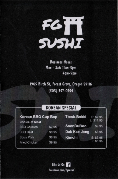 FG Sushi Menu 1