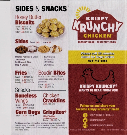 Krispy Krunchy Chicken Menu 3