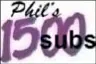 A purple and white logo for phil 's 5 0 0 sub.