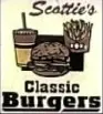 A sign for scottie 's classic burgers